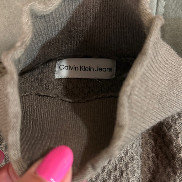 Calvin Klein Jeans Taupe Cowl Neck Sweater - Picture 3 of 3